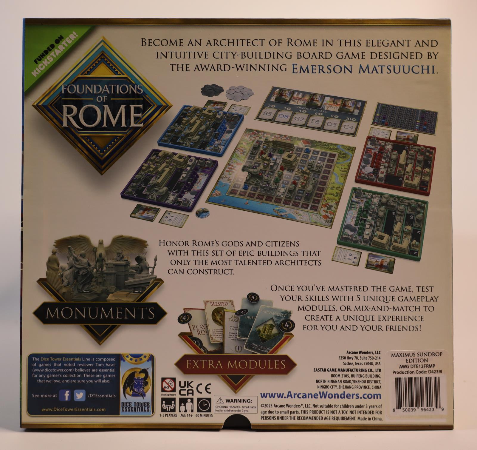 Foundations of Rome Kickstarter Maximus Sundrop Ed by Arcane Wonders + 2 Add-ons