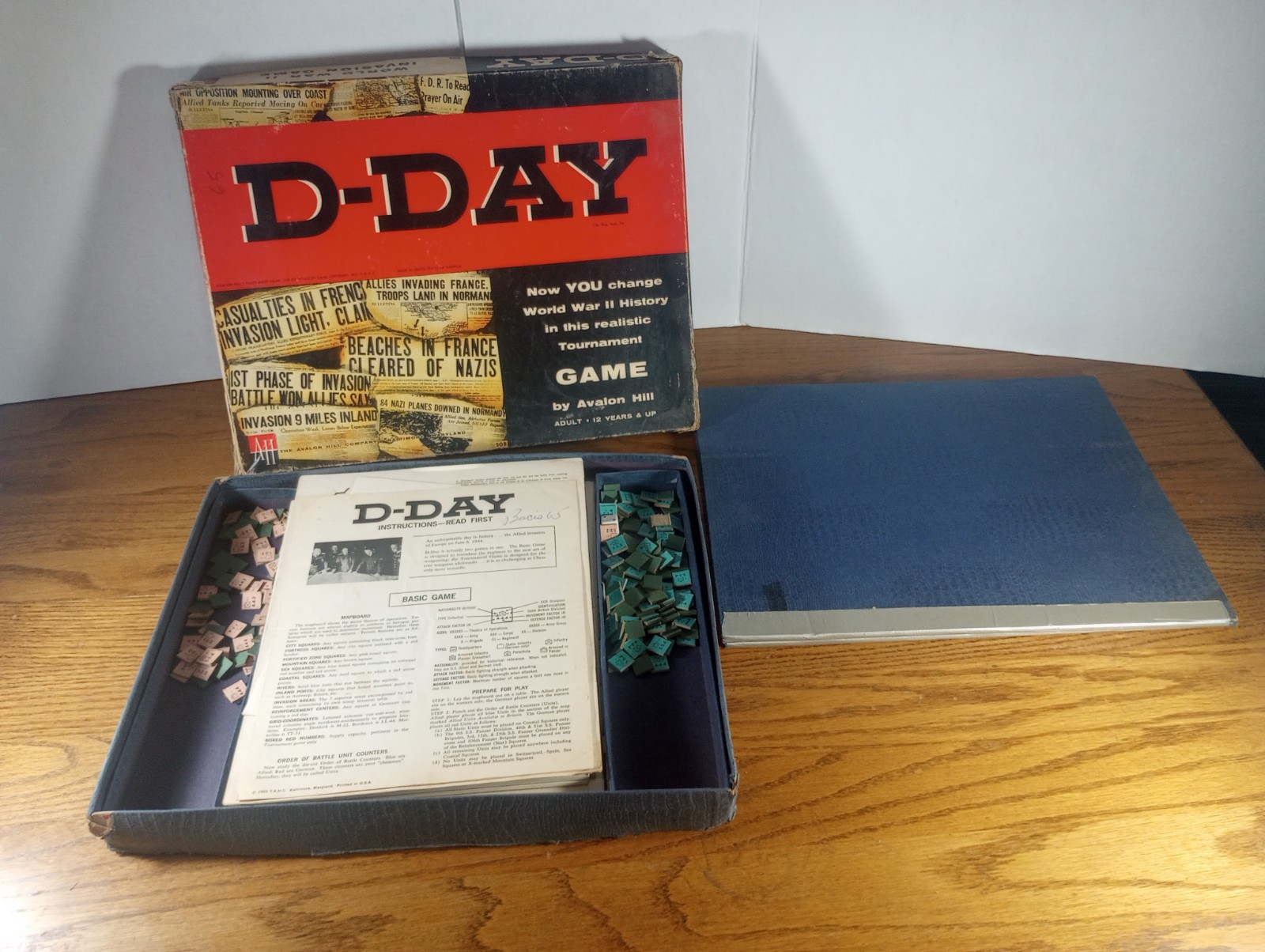 Vintage 1961 D-Day World War II Invasion Board Game #508 Avalon Hill WWII D Day