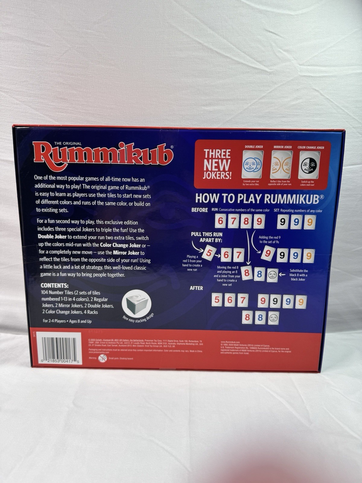 Rummikub Bonus Edition Game Includes 3 New Joker Tiles 2-4 Players Ages 8+