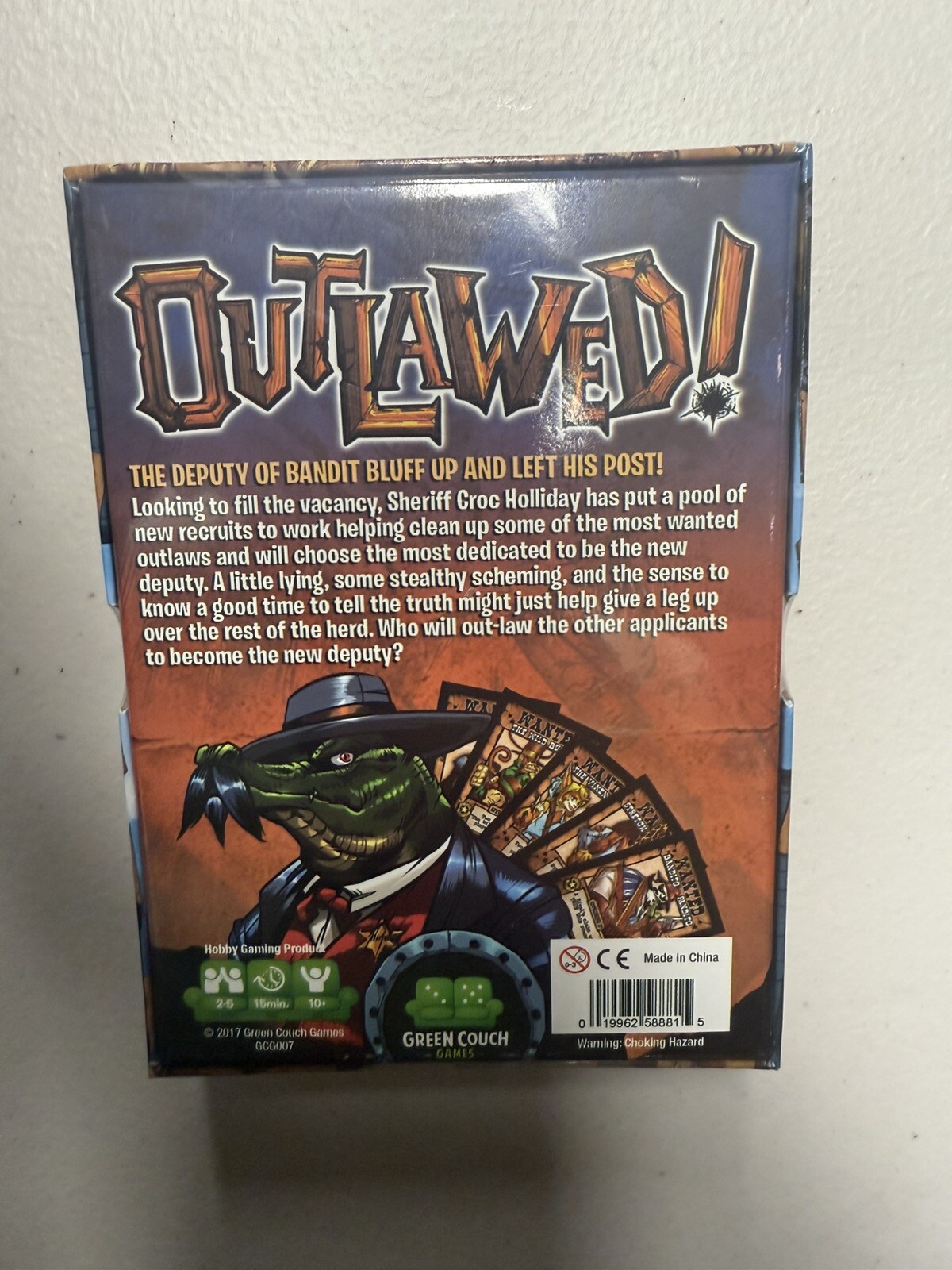 Outlawed! – Family Western Strategy Card Game- Sealed Green Couch Board Games