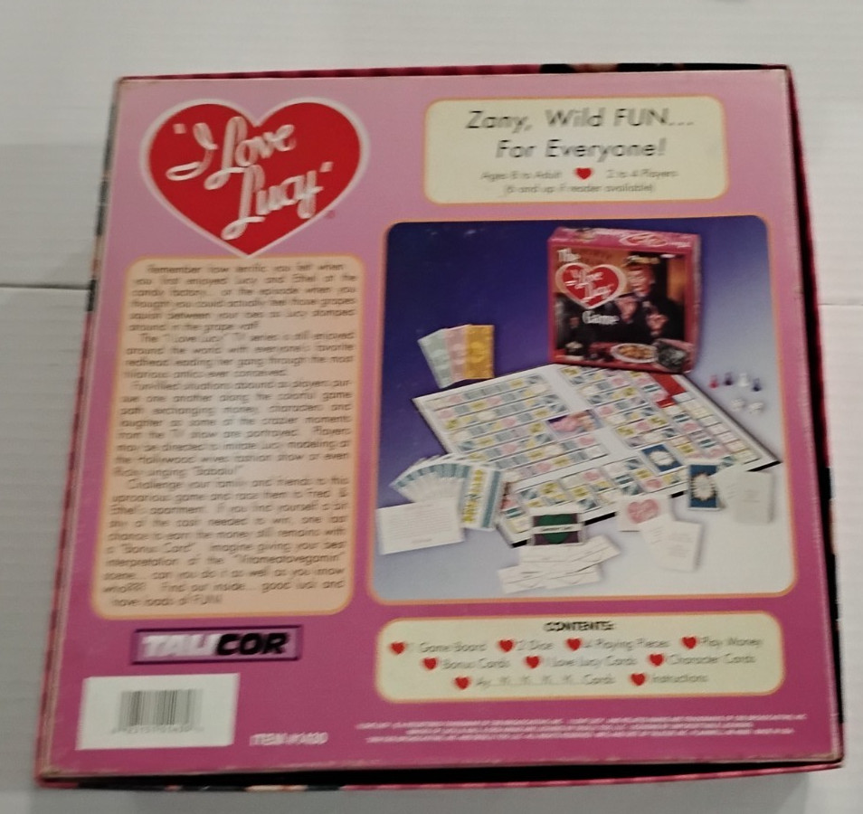 I Love Lucy Game Board Game Talicor 2004 TV Show Collectible 2-4 Play