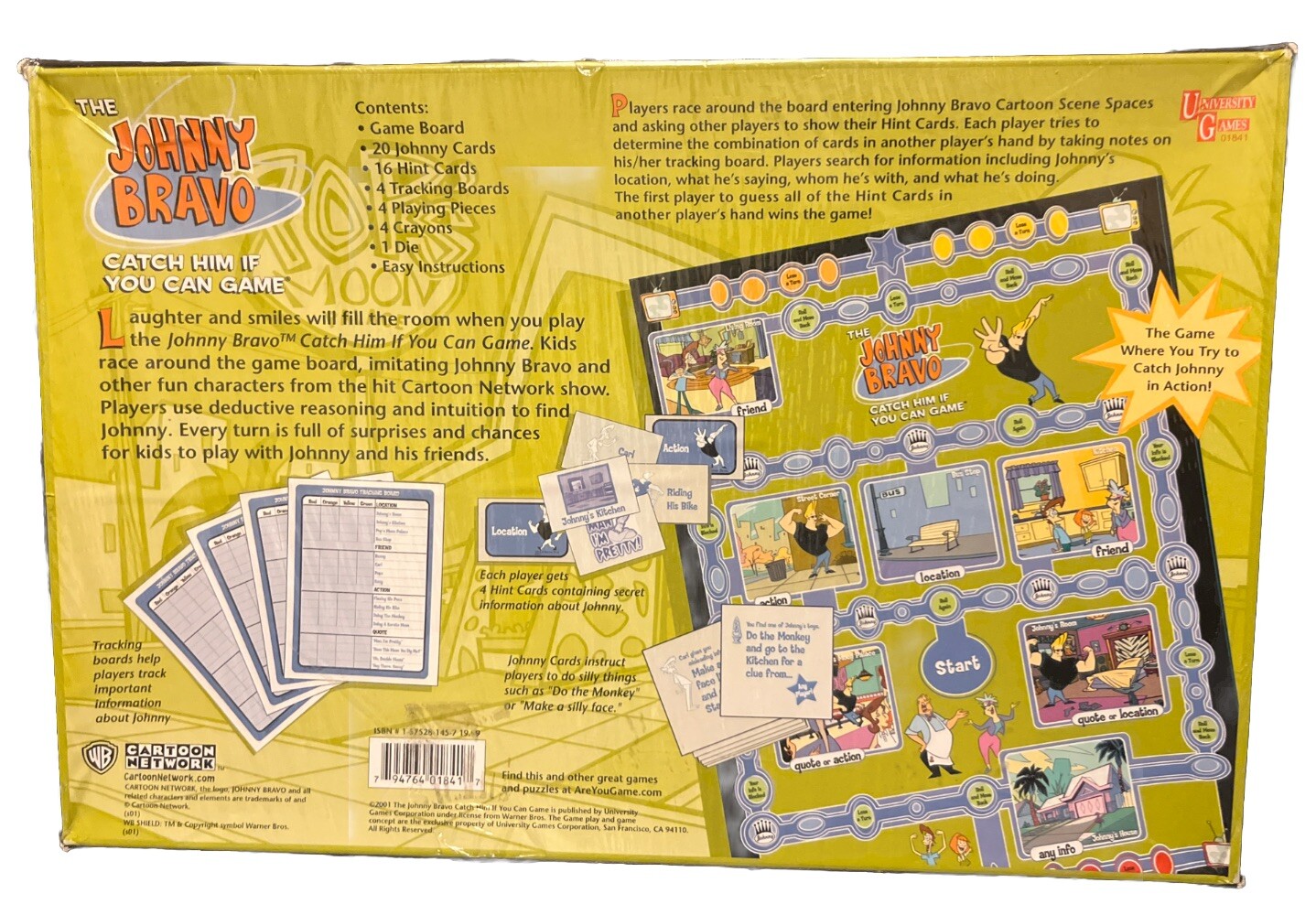 Johnny Bravo Catch Him if You Can Board Game Cartoon Network CN NOS Sealed