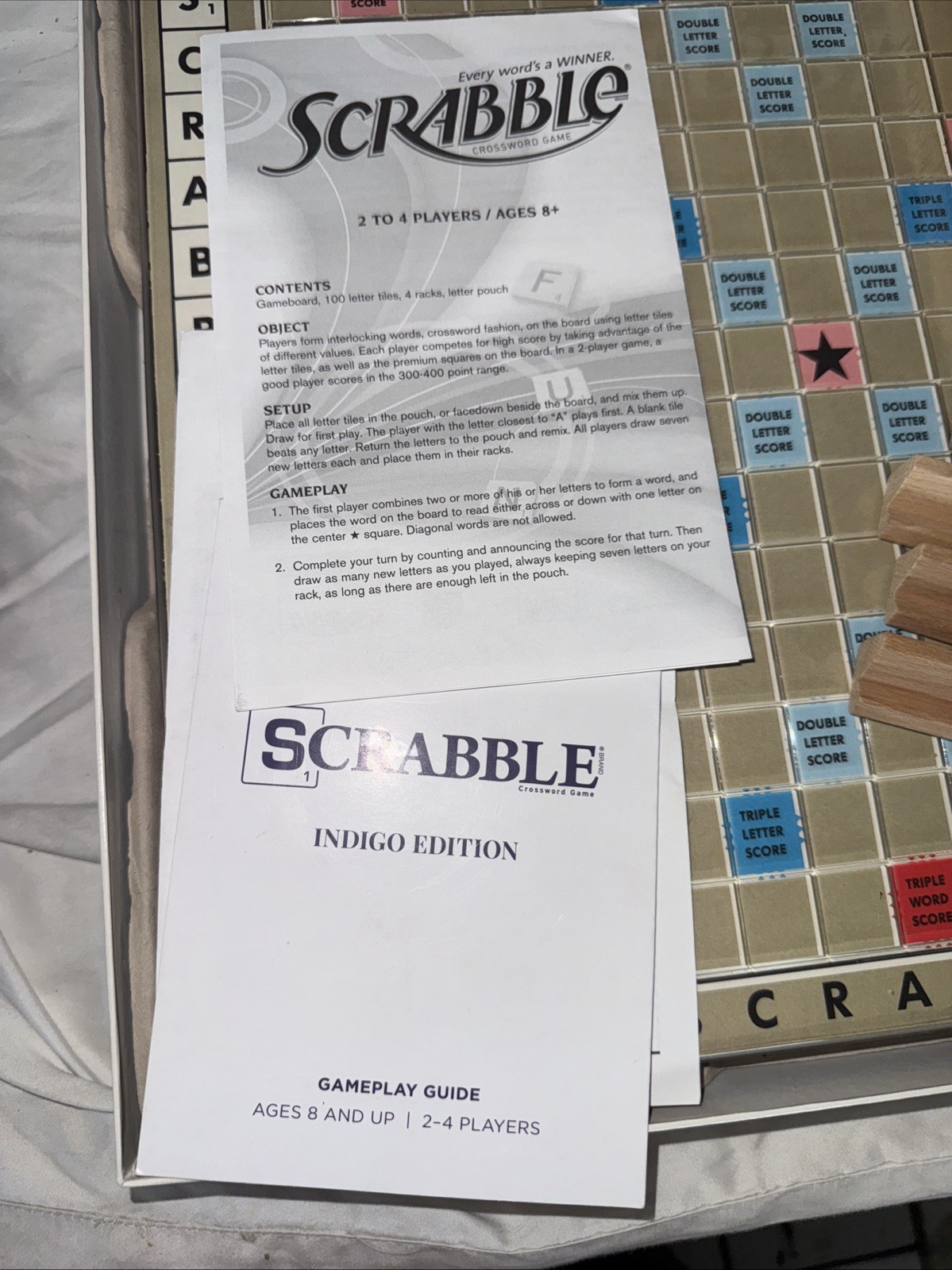Scrabble Deluxe Edition Rotating Turntable Board Game Vintage 1989
