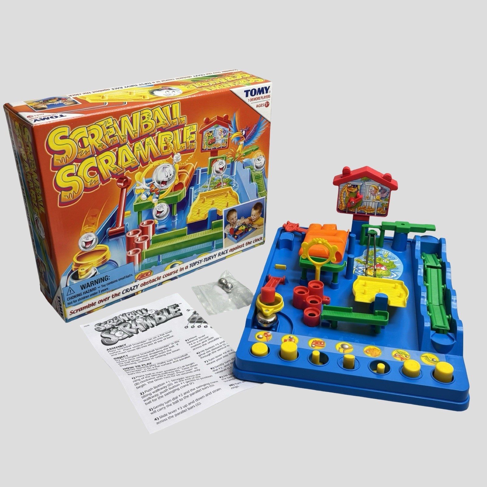 Tomy Screwball Scramble Obstacle Course Maze Board Game Complete 2008