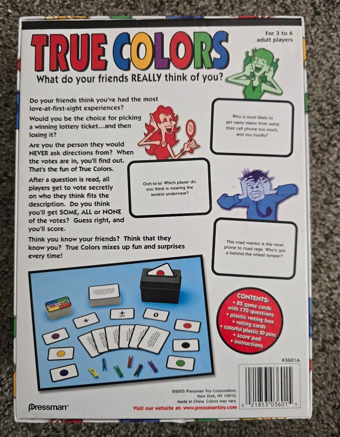 True Colors Board Game by Pressman – Complete Set for 3 to 6 Players