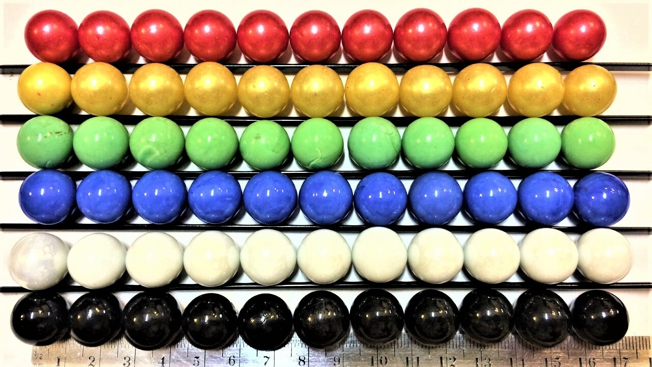 Glass Marbles Solid 60 Opaque Opal 16mm 5/8″ Chinese Checkers Board Games