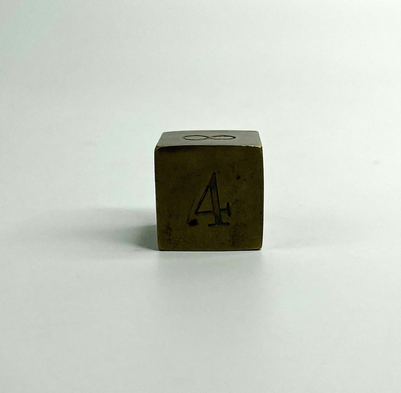 Vtg Rare Heavy Solid Brass Backgammon Doubling Cube Die 1″