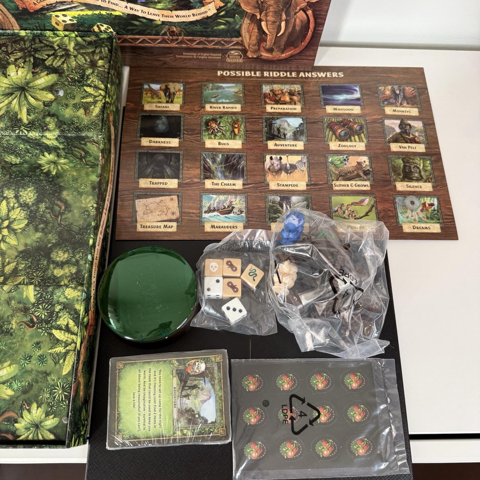 Jumanji The Game: The Classic Scary Adventure Family Board Game COB Never Used