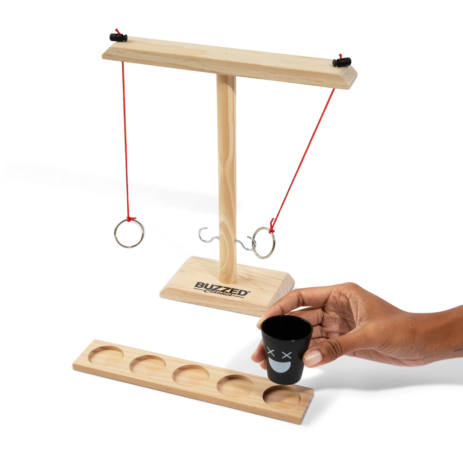 Hook and Ring Toss Bar Adult Drinking Game Shot Glass Indoor Outdoor Party
