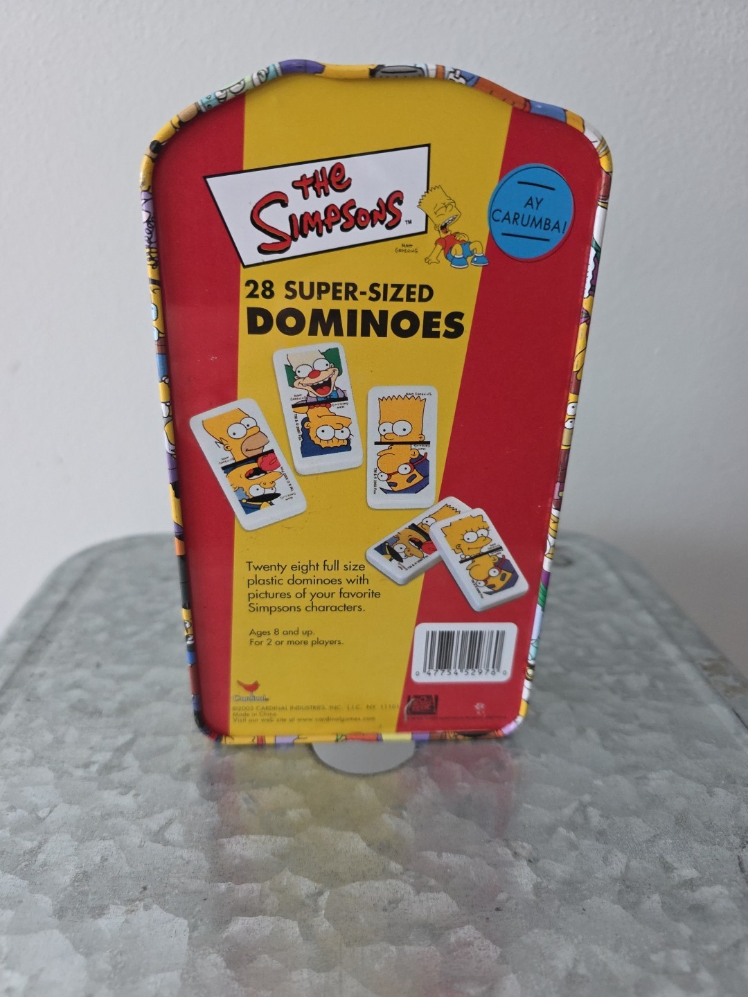 Vintage The Simpsons Themed 28 Dominoes in Tin Container (2003)
