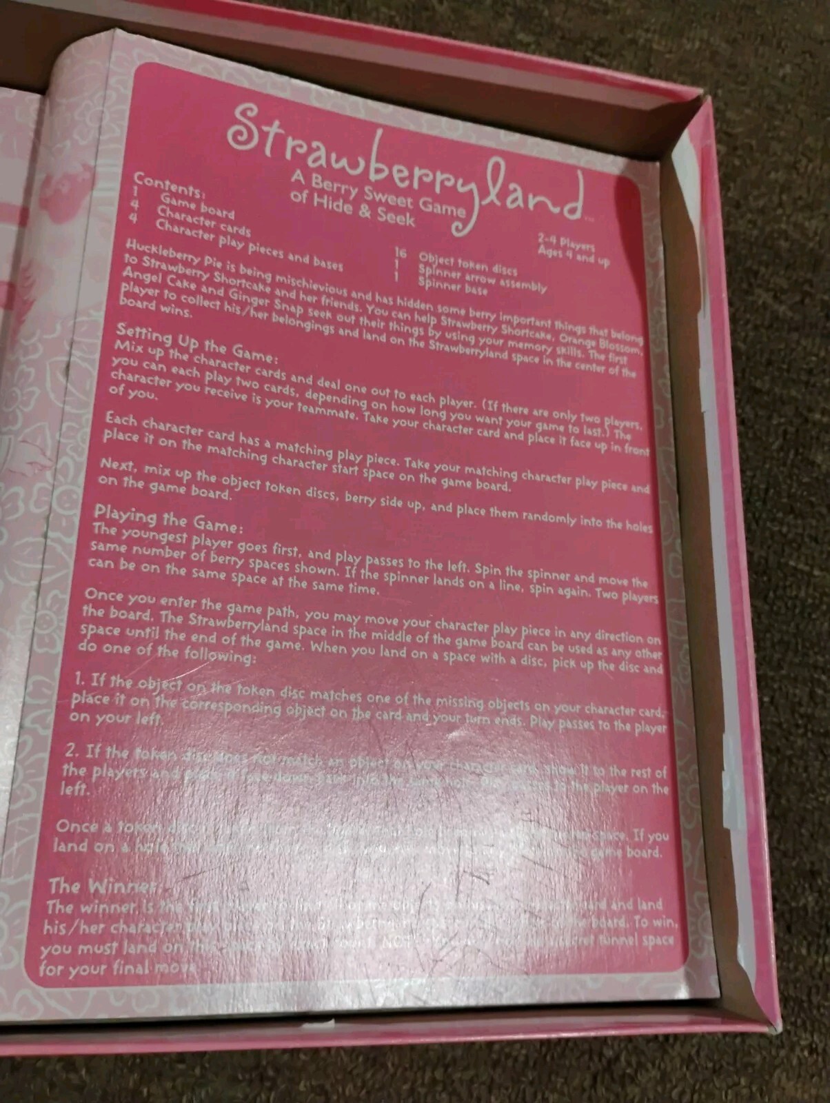 Vntg 2003 Strawberry Shortcake Strawberryland Berry Sweet Board Game Hide & Seek