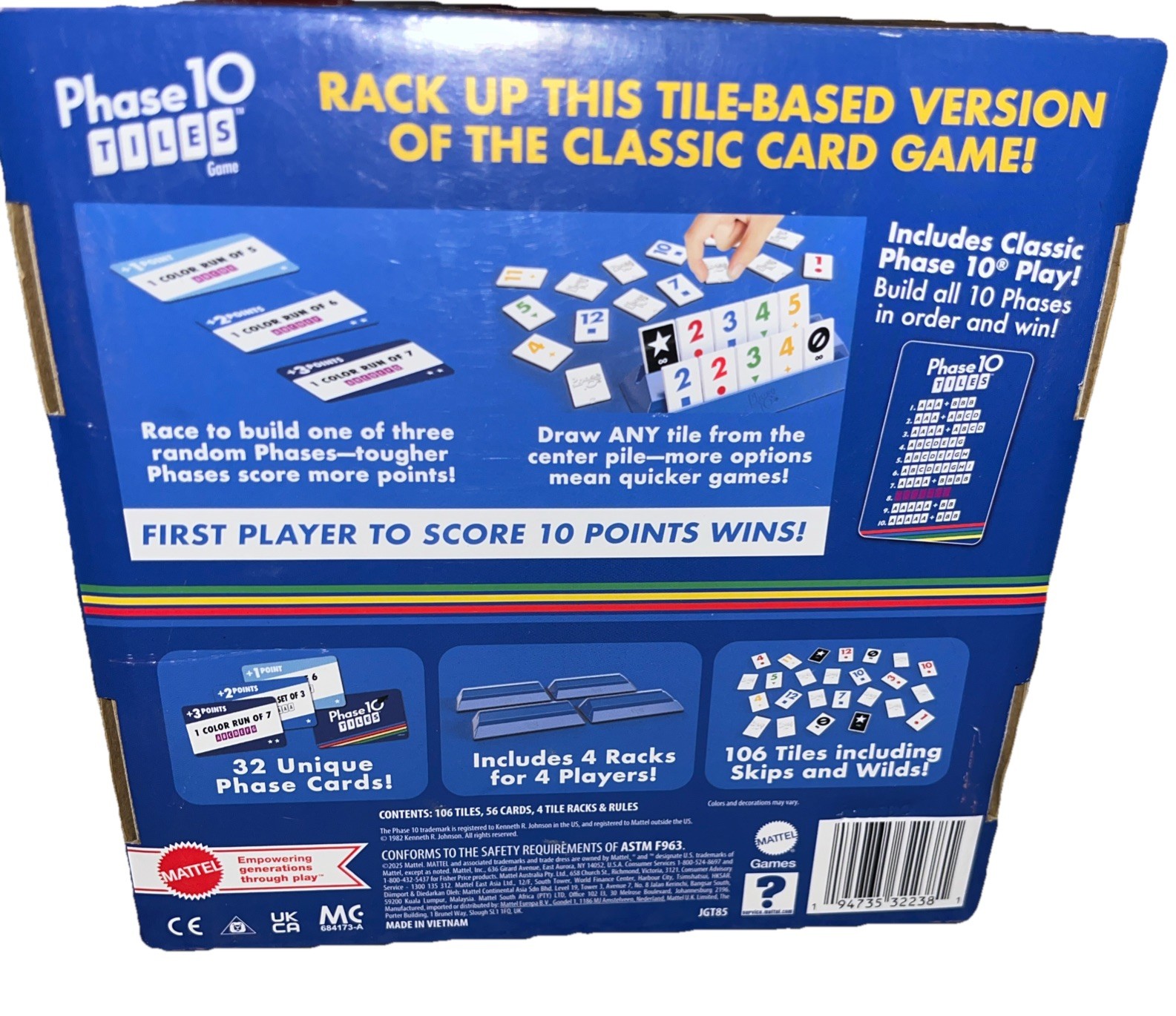 Phase 10 Tiles Game-Rummy Play for 2-4 Players with Unique Phases Ages 7+ C5