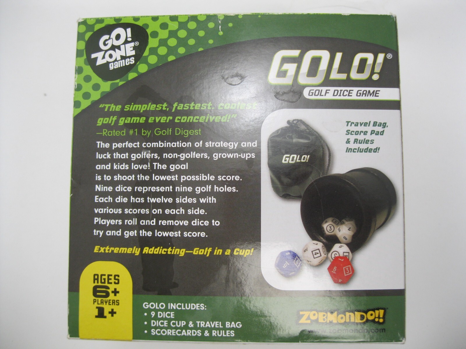 Golo Golf Dice Game Zobmondo Golf with a Cup & Dice 1 or more players