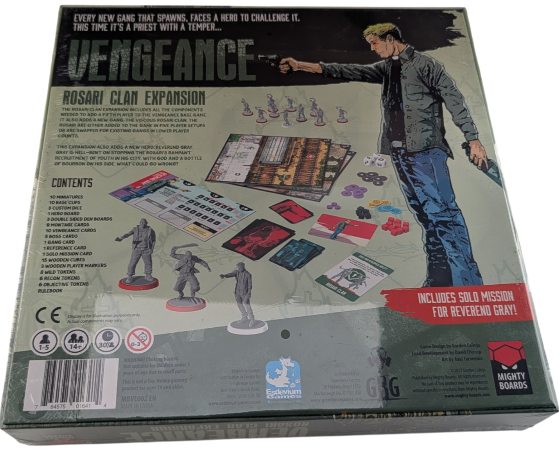Vengeance Rosari Clan Expansion Board Game Mighty Boards Greenbrier New Sealed