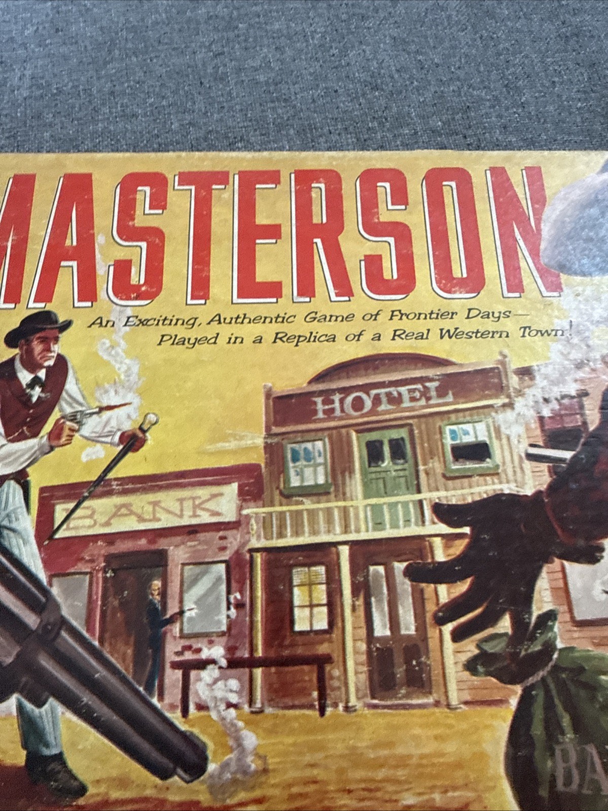 Vintage 1958 Bat Masterson Western Town Board Game Lowell Toy Complete Cowboys