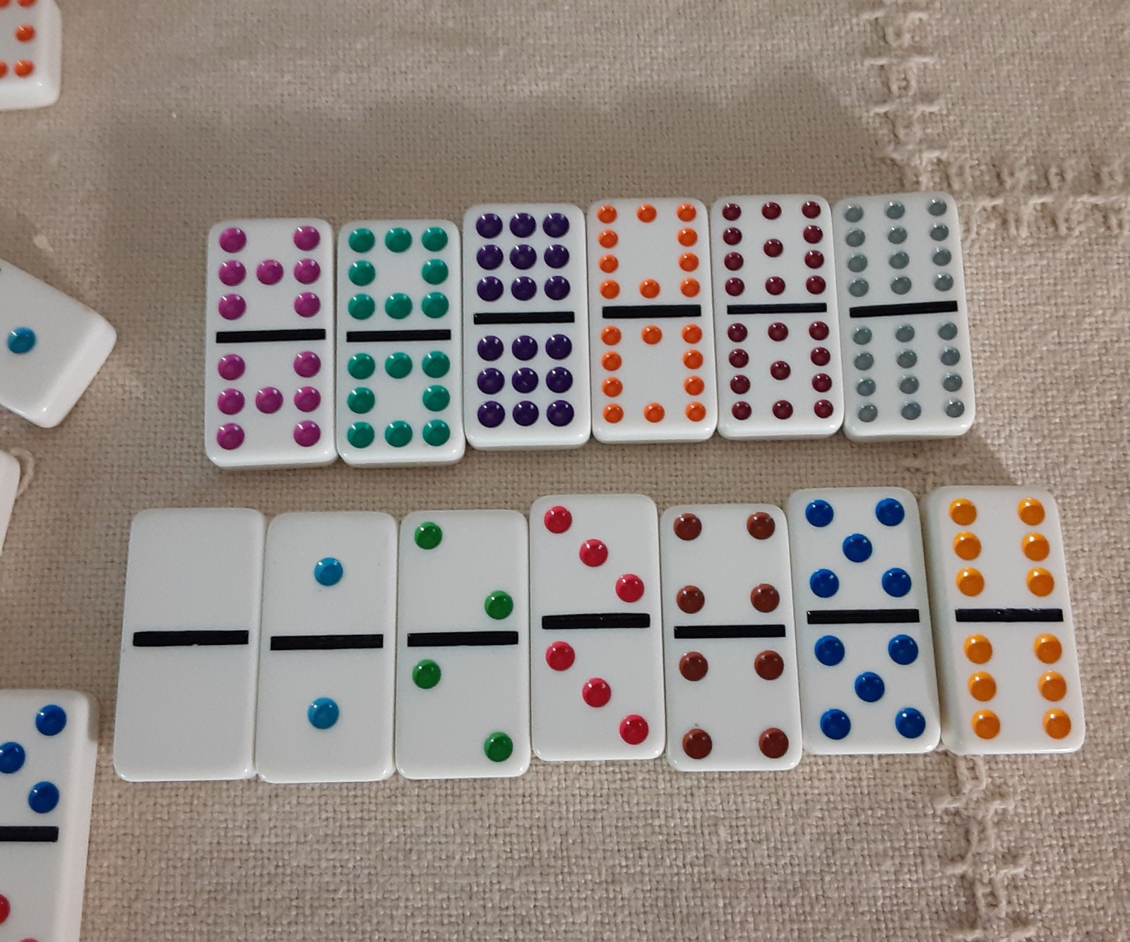 Vintage Domino Set – Pavilion Color Dot Double 12 Vinyl Case Complete 91 Pieces