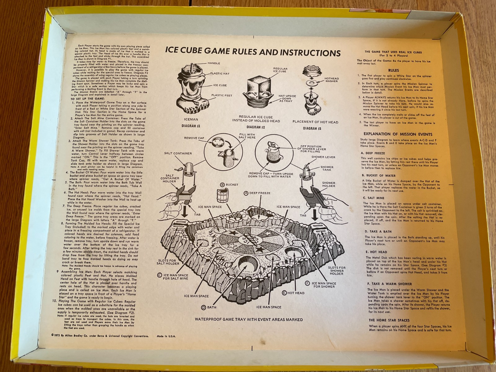 Vintage 1972 ICE CUBE Game w/ Tray by Milton Bradley RARE HTF Complete!