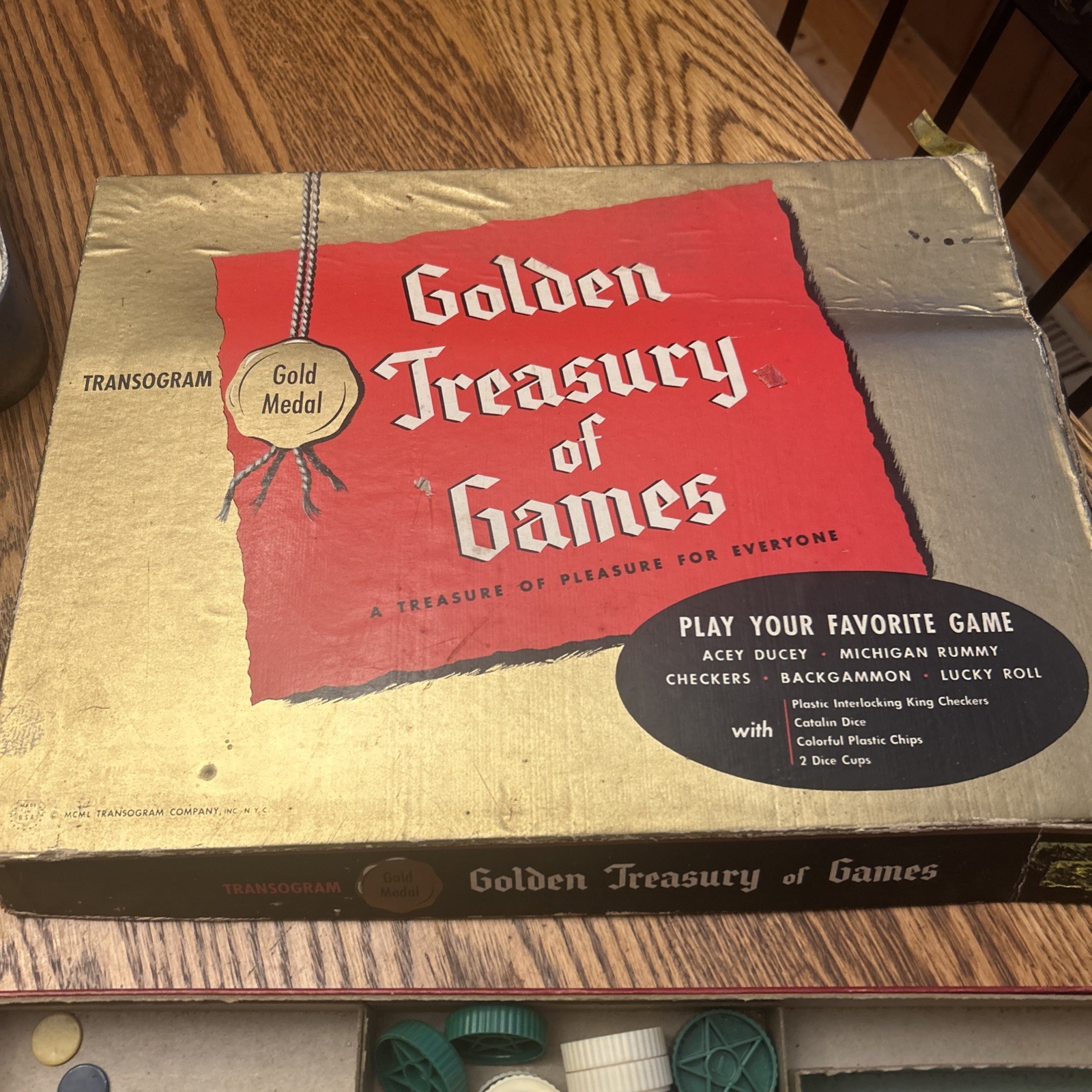 Vintage 1950 Golden Treasury of Games. Transogram No. 1210.