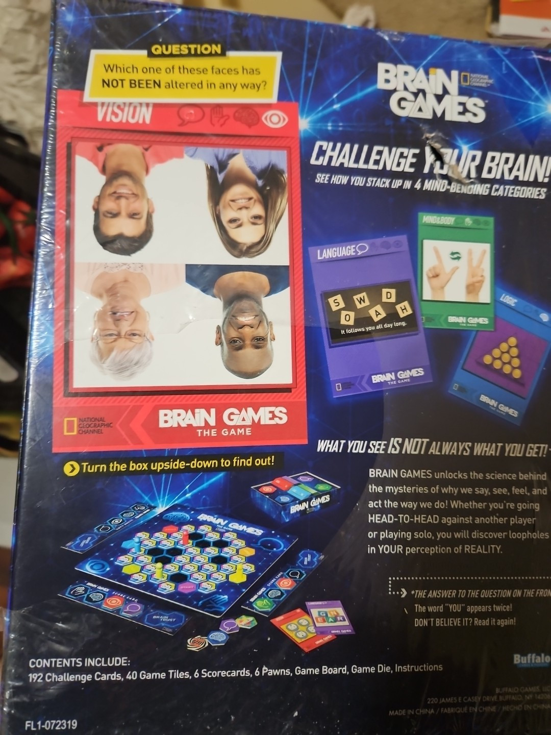 Brain Games The Game NatGeo TV Show Board Game 2015 Open Box Never Played