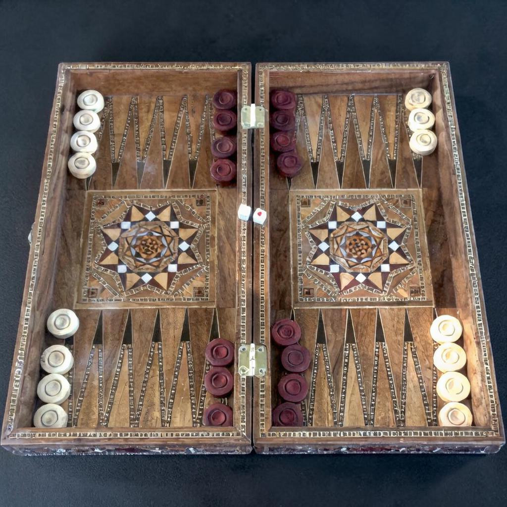 Backgammon Chess Set Handmade Solid Rosewood Game Board 3in1🎁 Gift Idea
