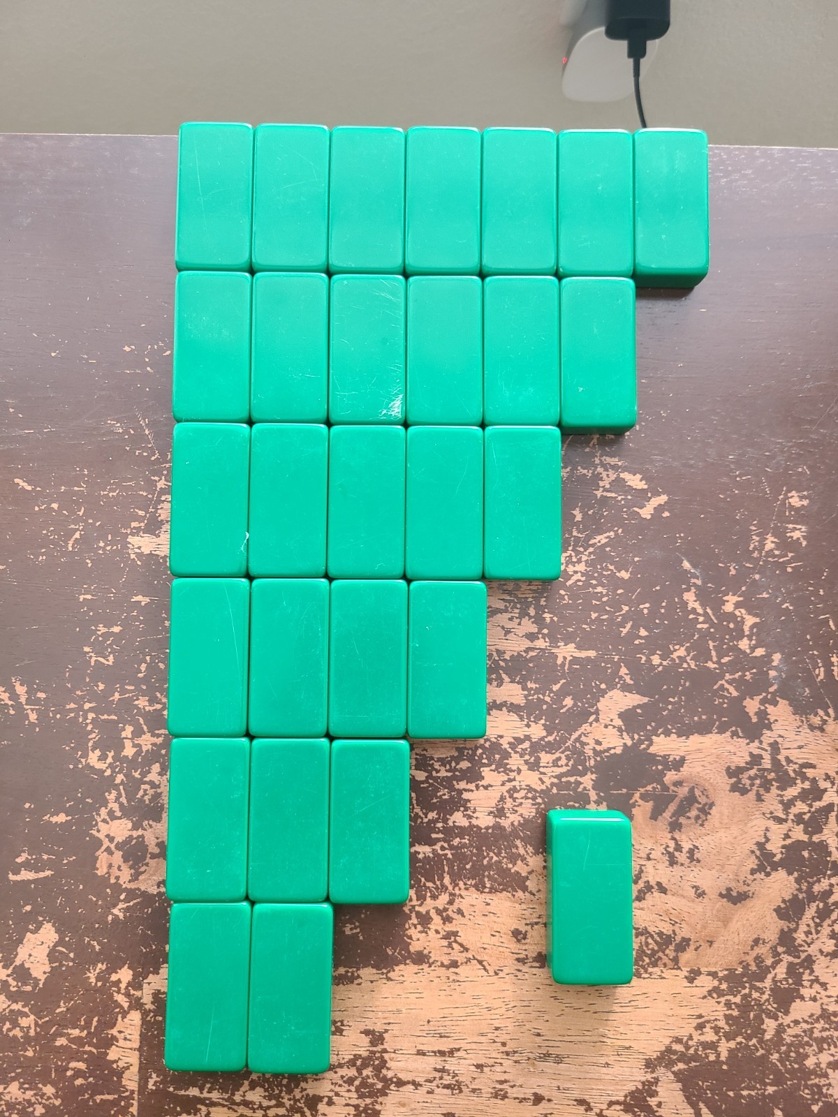 Marblelike Super Thick Green Dominoes