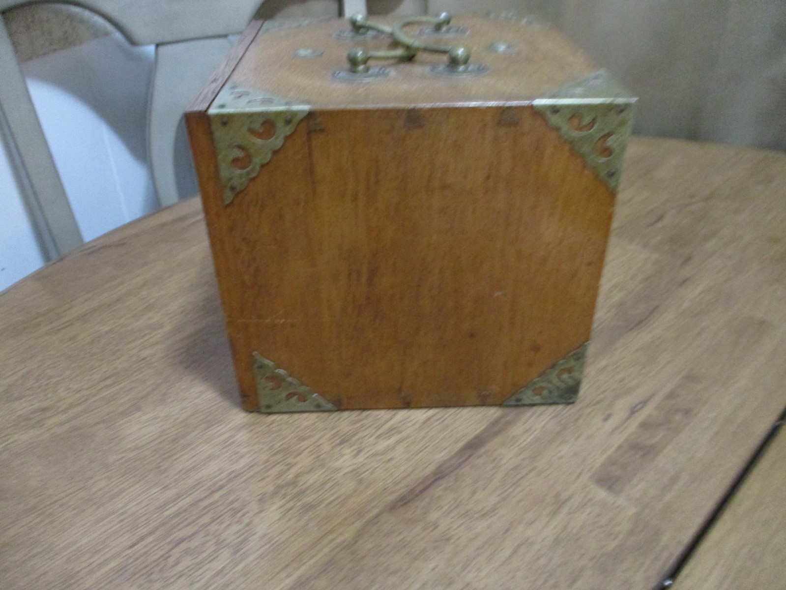 Antique Mahjong 5 Drawer Wood Box Set Bamboo Bone Mah-Jongg