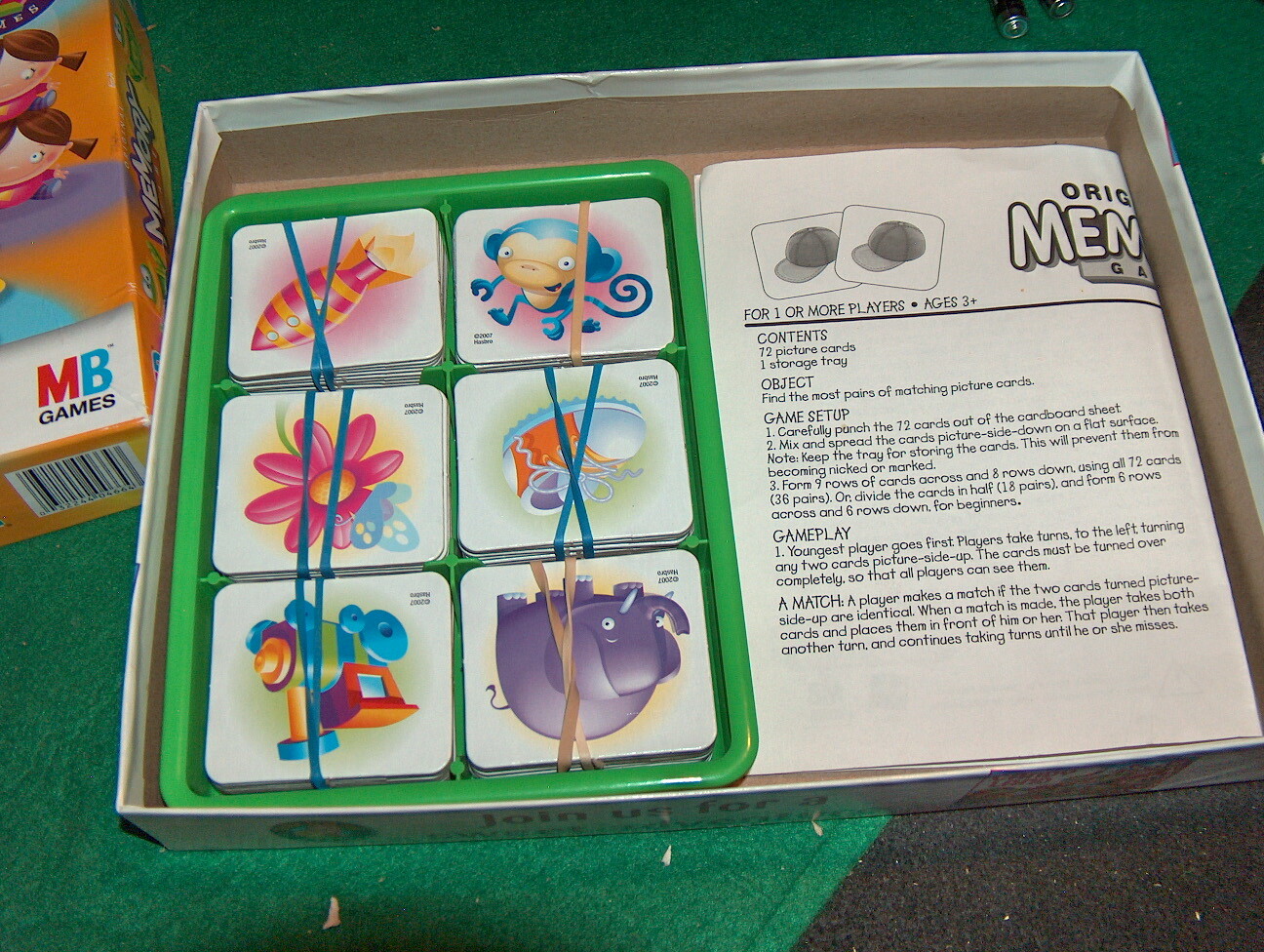 Original Memory Game Hasbro 2007 Preschool Ages 3 and Up Kids