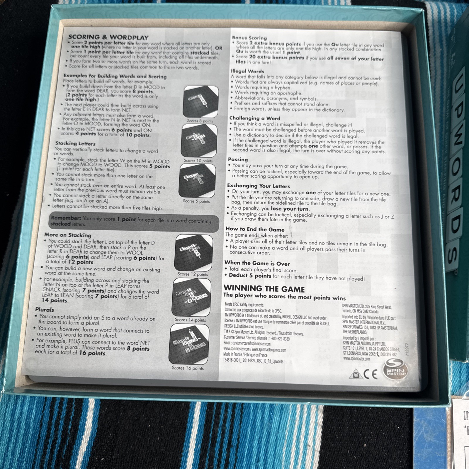 UpWords Board Game Quick Stacking & Word Hacking, Complete 2 My Knowledge