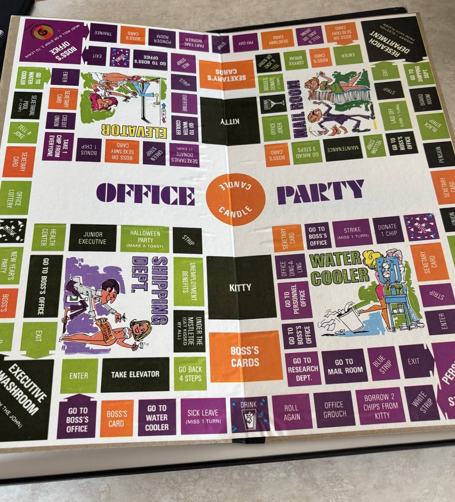60S OFFICE PARTY ADULT PARTY BOARD GAME NOVELTY CANDLE LIGHT DIPLOMAT Risque!