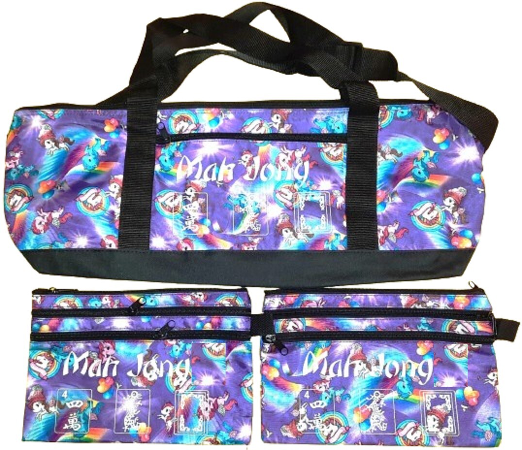 Mahjong Mahj Mah jong Empty Carry Bag & Two Bags Purses for Tile & Bag for Racks