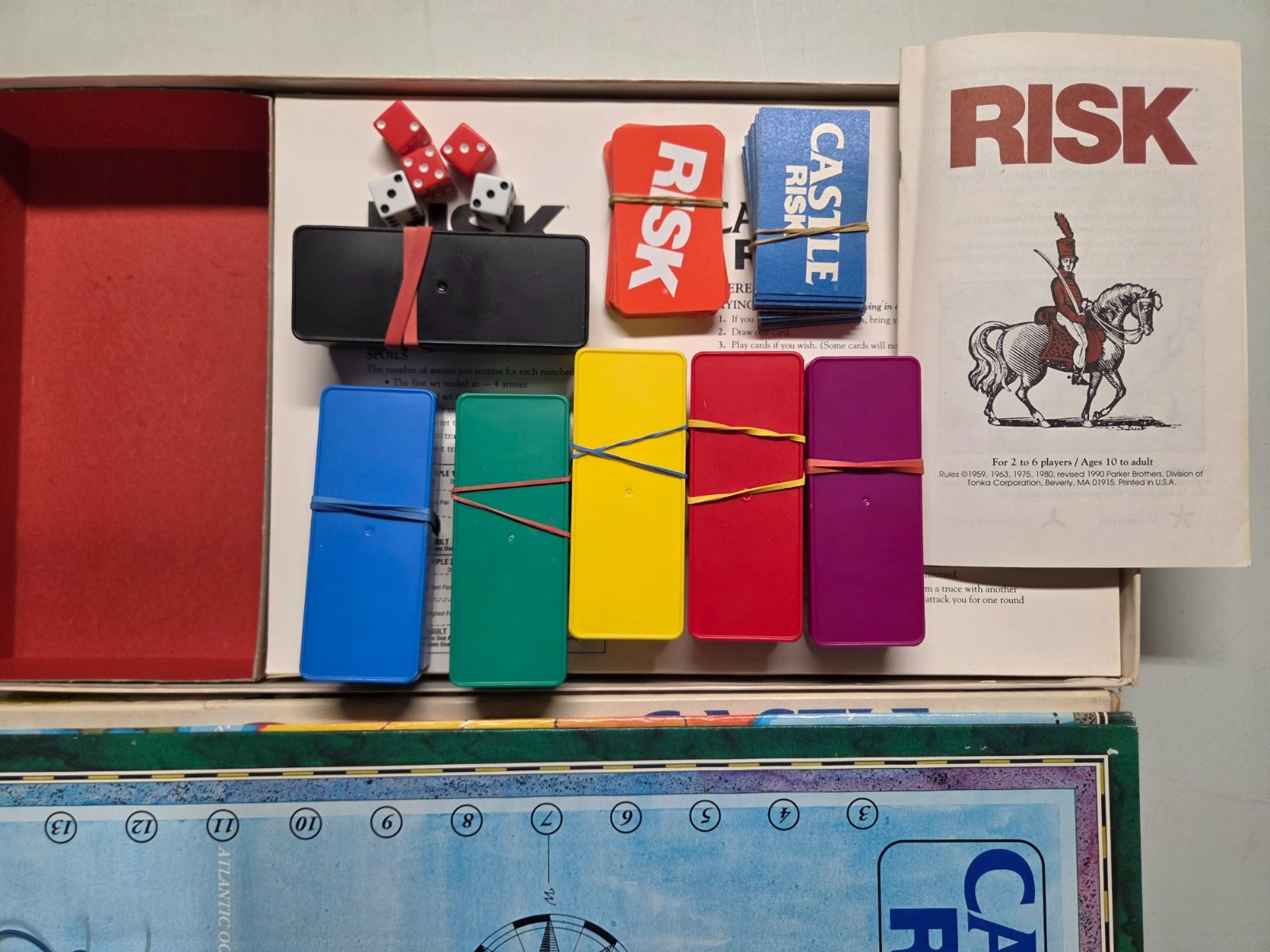 VGC Risk and Castle Risk Board Game 1990 Vintage 2 In 1 Parker Brothers Complete