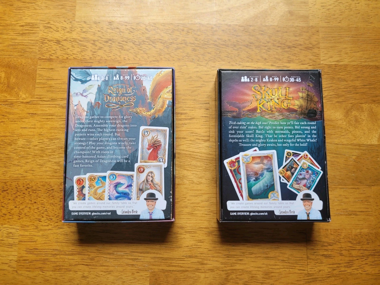 Grandpa Beck’s Games Skull King & Reign Of Dragoness Cards Complete In Box Set