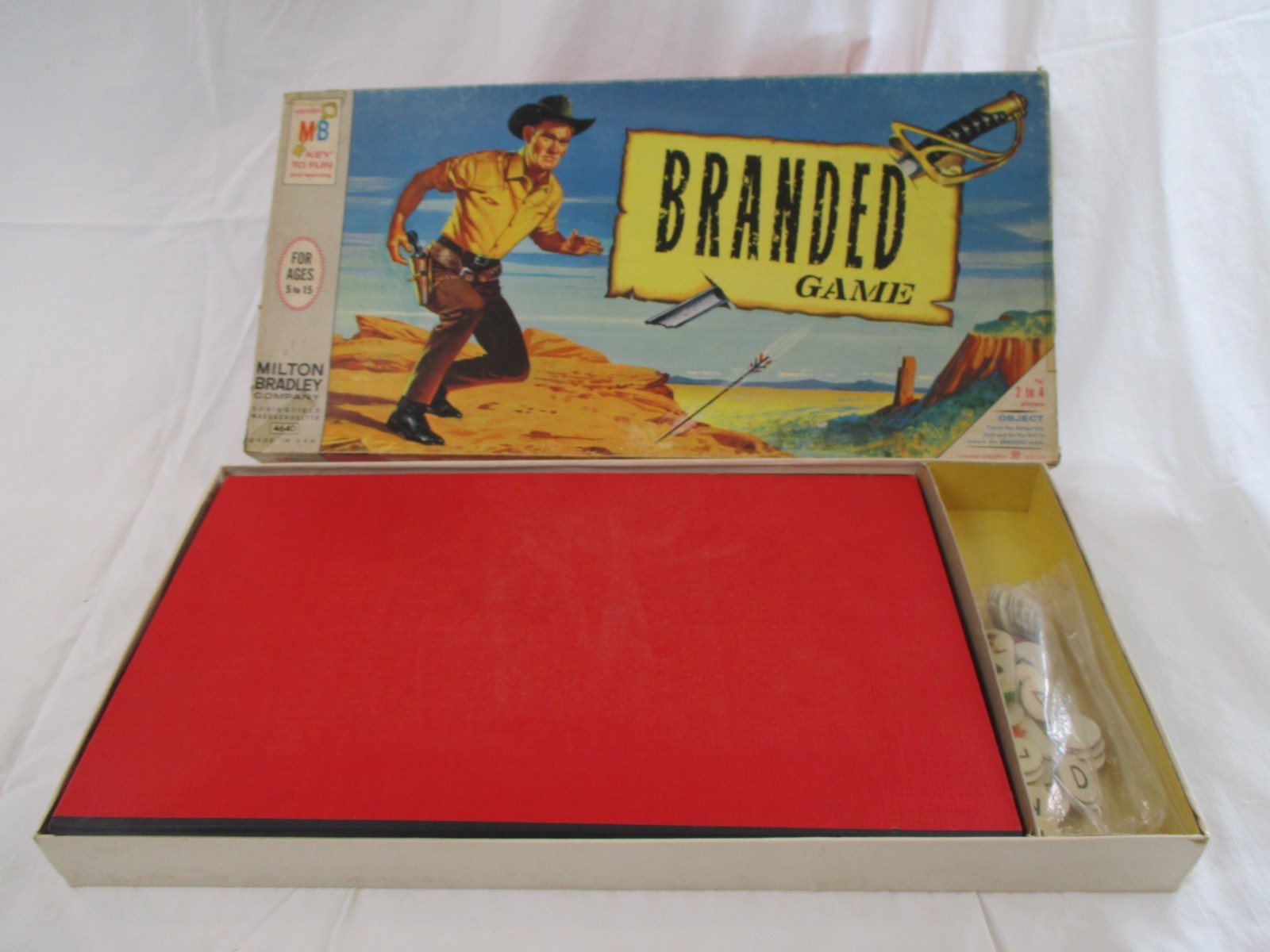 Vtg. BRANDED Milton Bradley Board Game Vintage Western 1966 May be Incomplete.