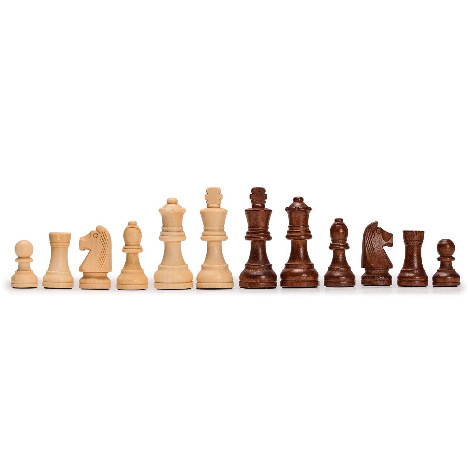 Staunton Tournament Chessmen with Extra Queens and Wooden Box 3-inch King