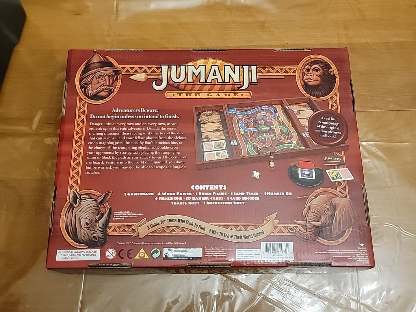 JUMANJI The Game Board Game Wooden Box Edition Cardinal