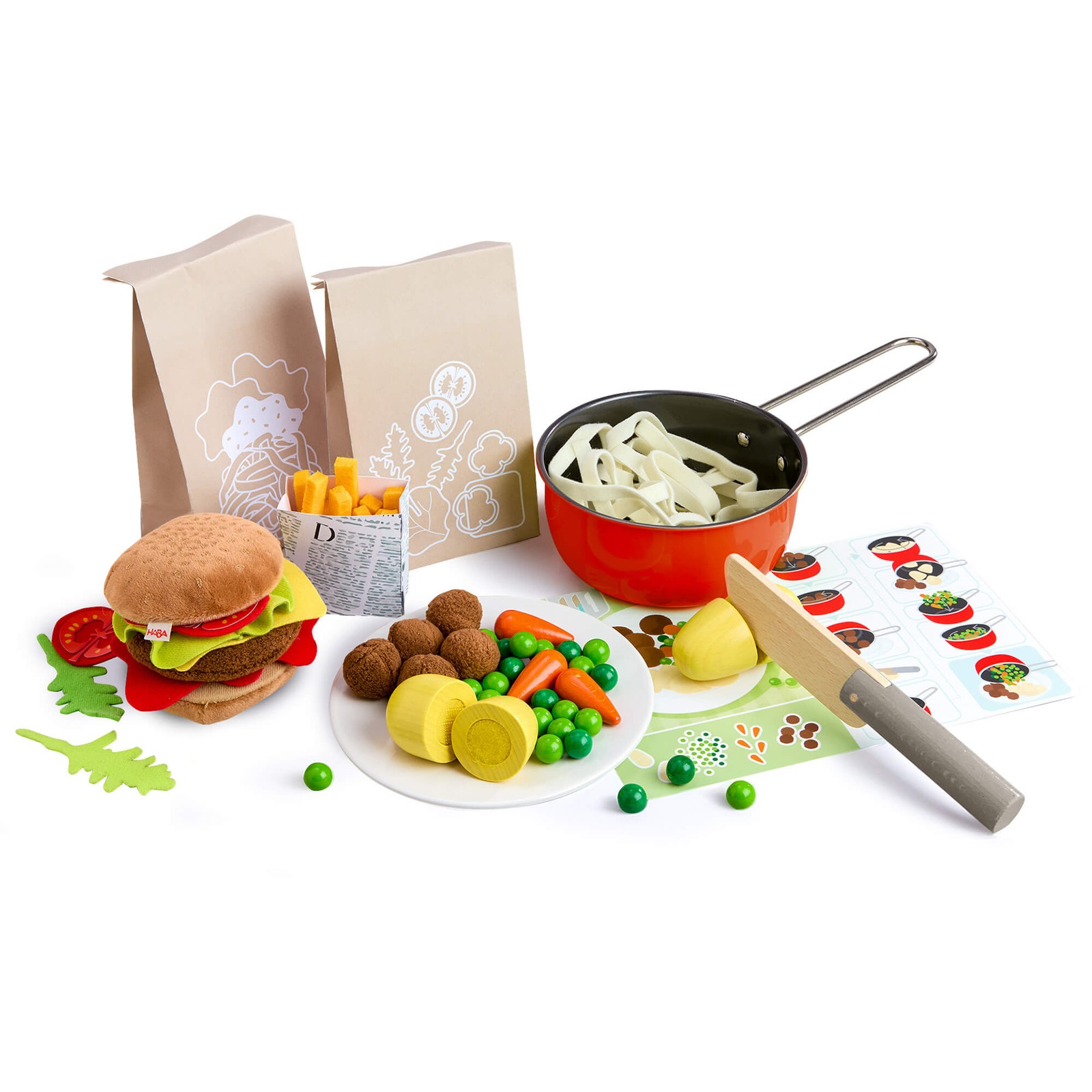HABA Creative Play Meal Kit – Play Food Set with 80+ Accessories for Ages 3+