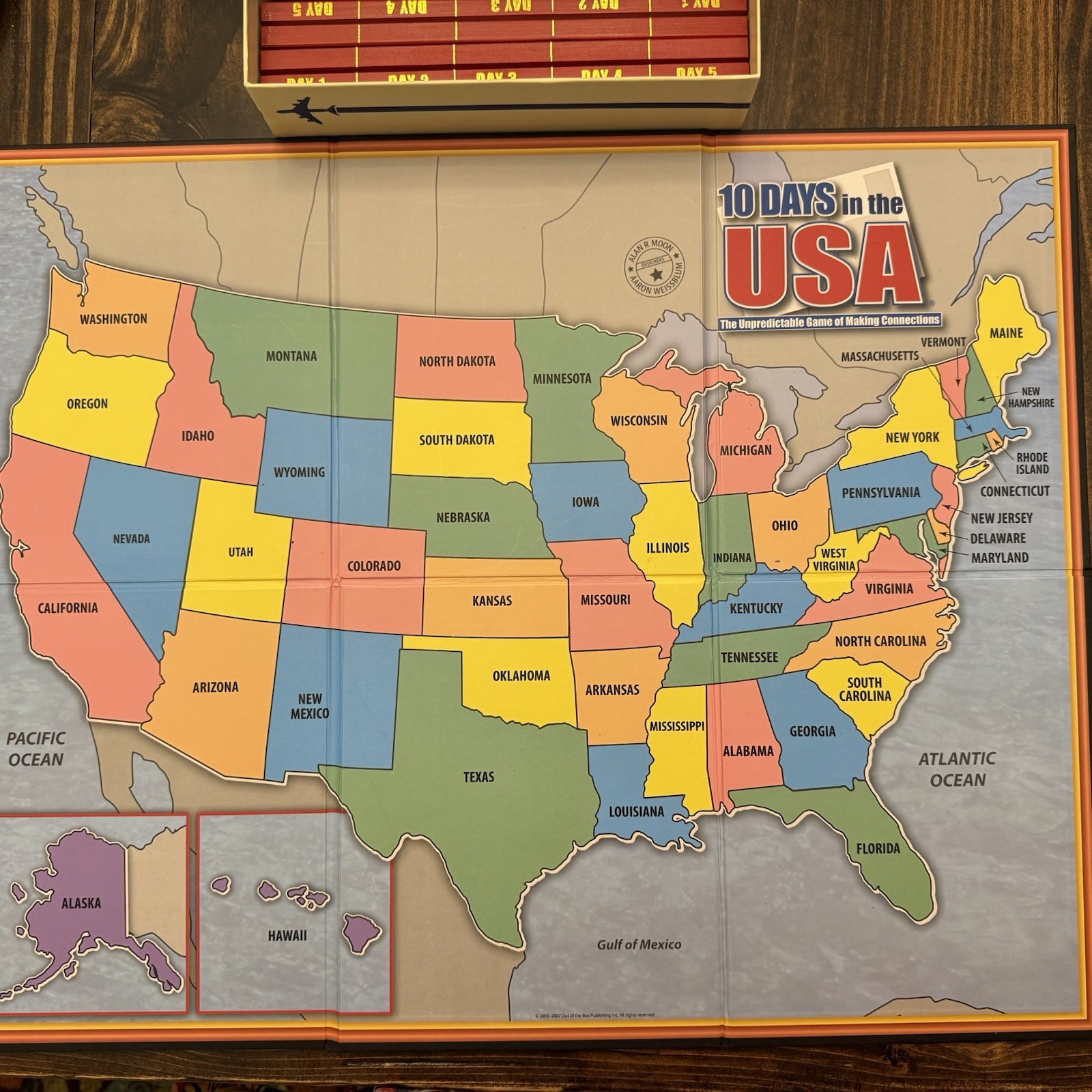 10 Days In The USA Strategy Board Game Of Making Connections Out Of The Box