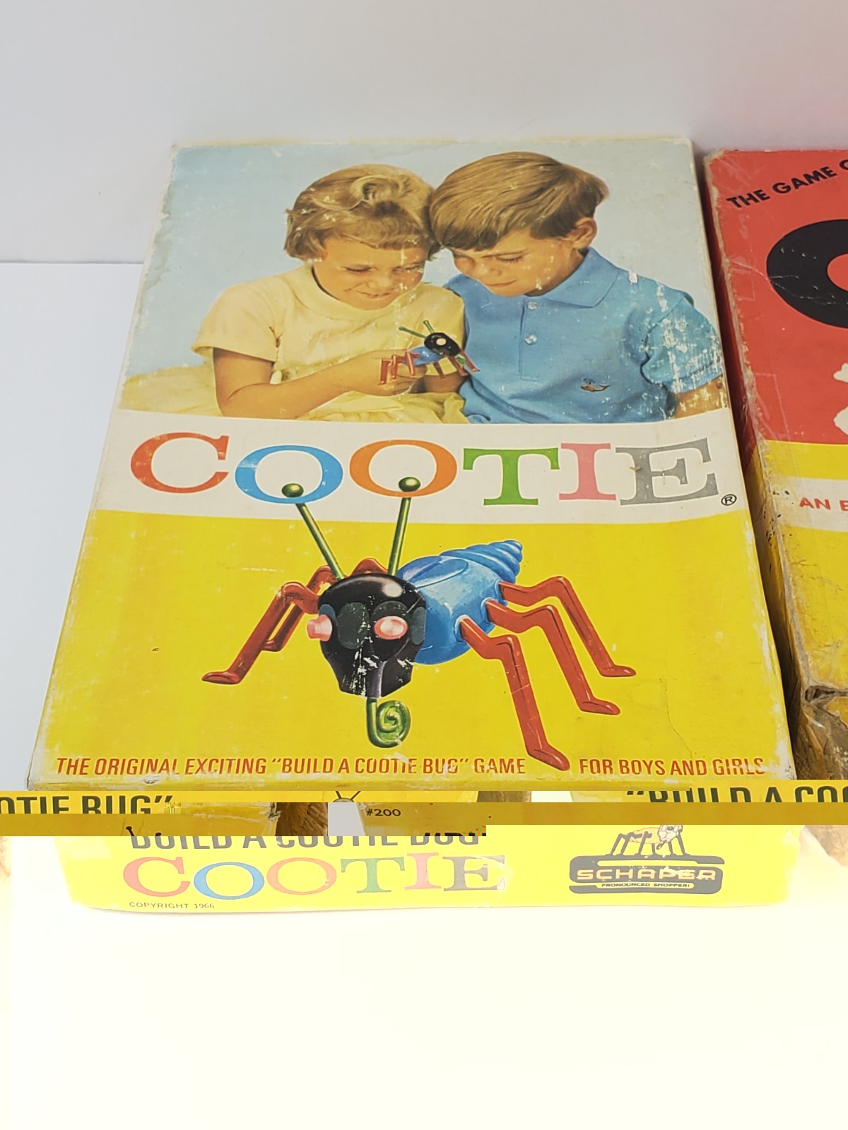 2 Cootie Build A Cootie Bug Games From the 50s & 60s Missing 1 Eye