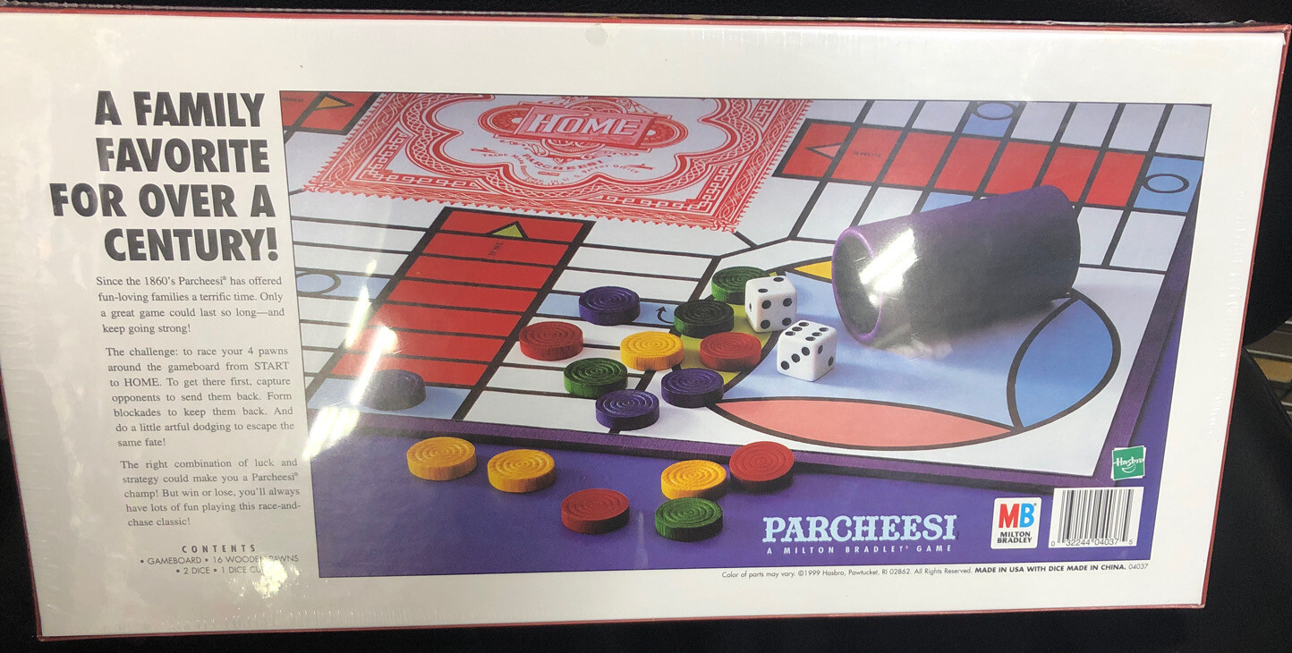 Vintage Parcheesi Board Game 1989 New Old Stock Sealed Wood Pawns 032244040375.~