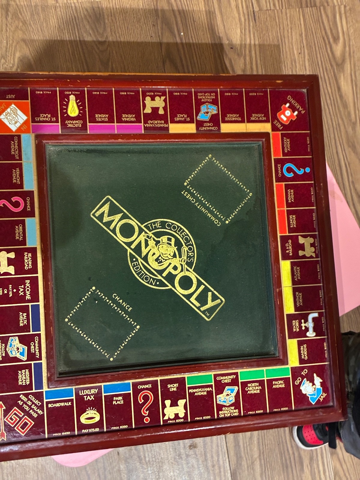 Original classic wooden monopoly board. Has all pieces and all money