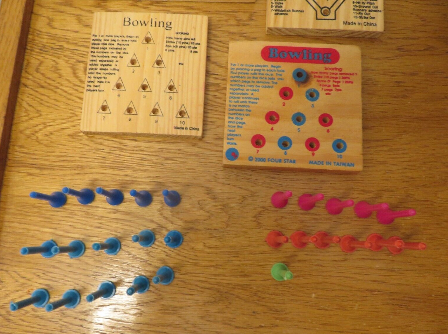 Vintage Small Wooden Board Games Lot of 4 Incomplete Sets Use for Parts As Is