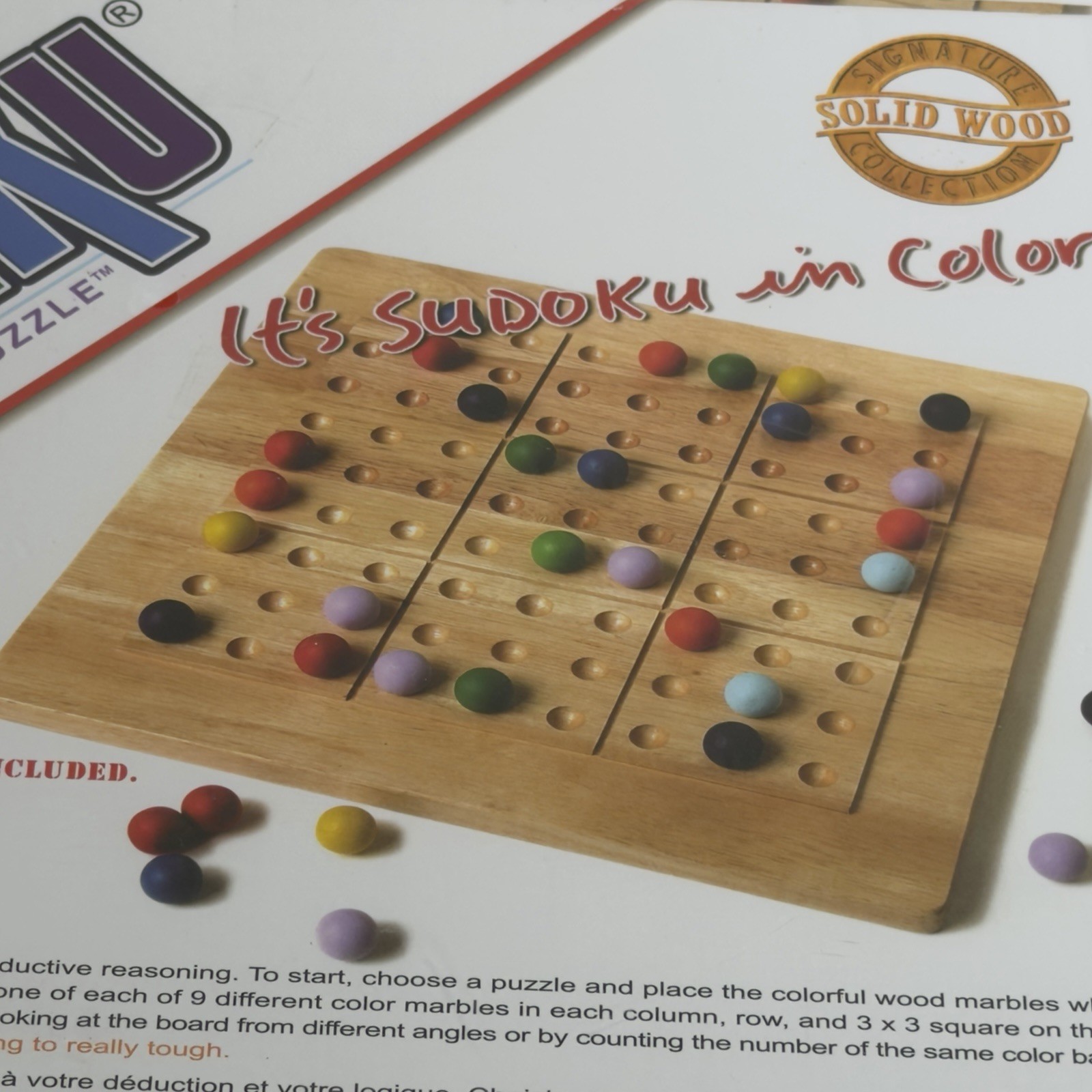 ColorKu Sudoku in Color Solid Wood Strategic Puzzle Game w/ Solutions NEW