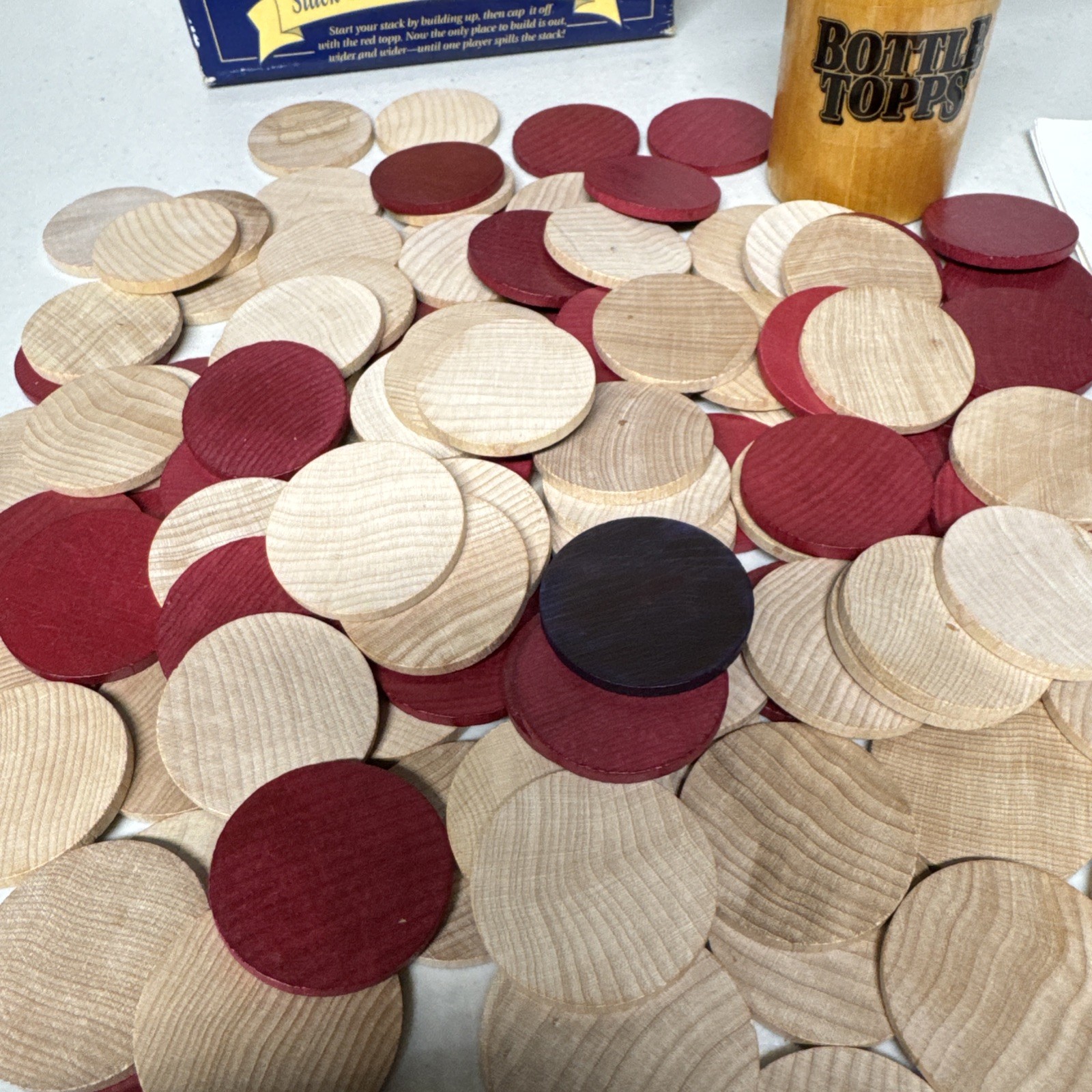 Parker Brothers Bottle Topps Game Real Wood Stacking Game 1993 Ages 8 & Up