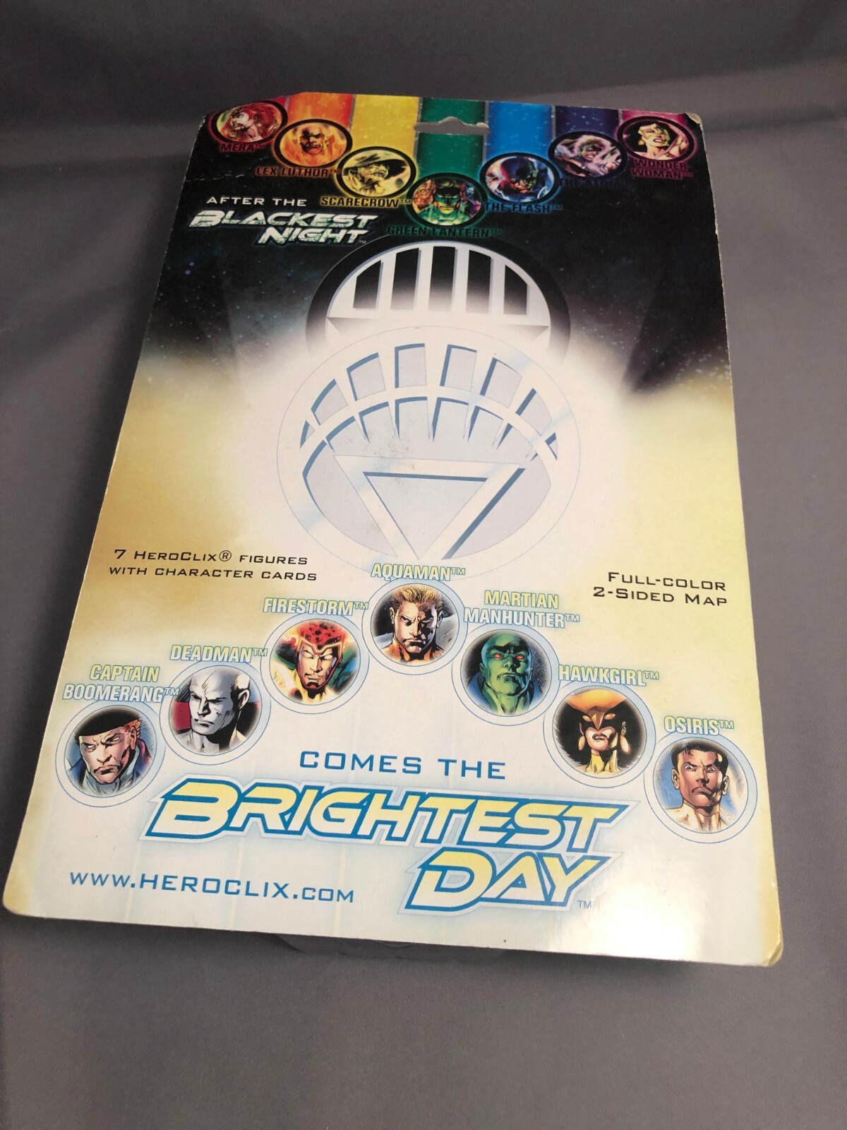 DC Brightest Day Heroclix 7 Action Figures Pack & two sided map & cards