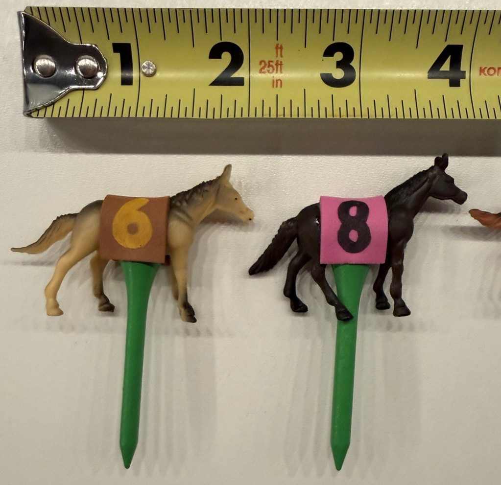 Custom Horse Game Pieces Tokens Race Derby – handmade #’s saddles GREEN tees