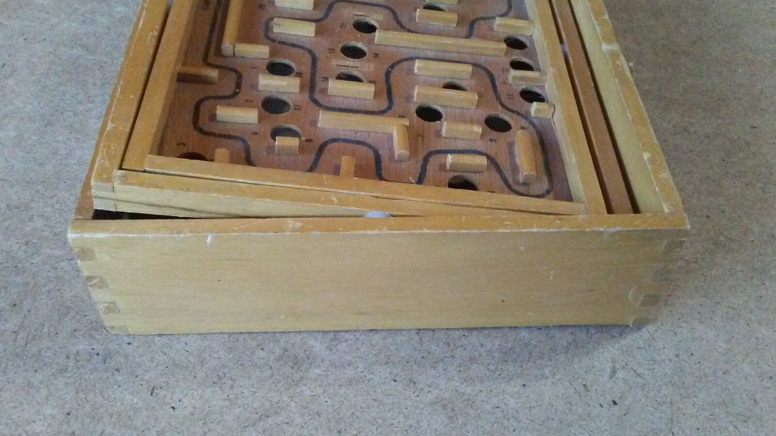 Wooden Labyrinth Marble Vintage Puzzle Game – No Marble