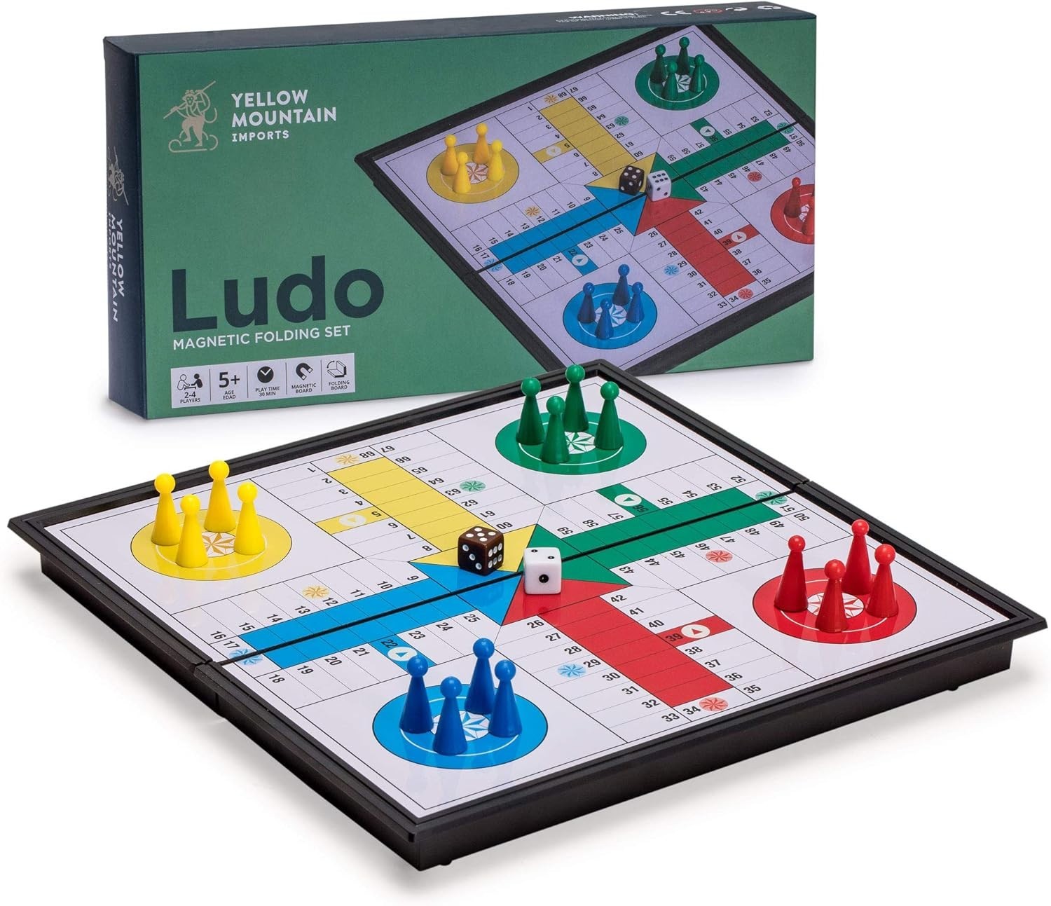 Magnetic Ludo Travel Game Set 9.8″ Folding Board for Kids & Adults, Portable …