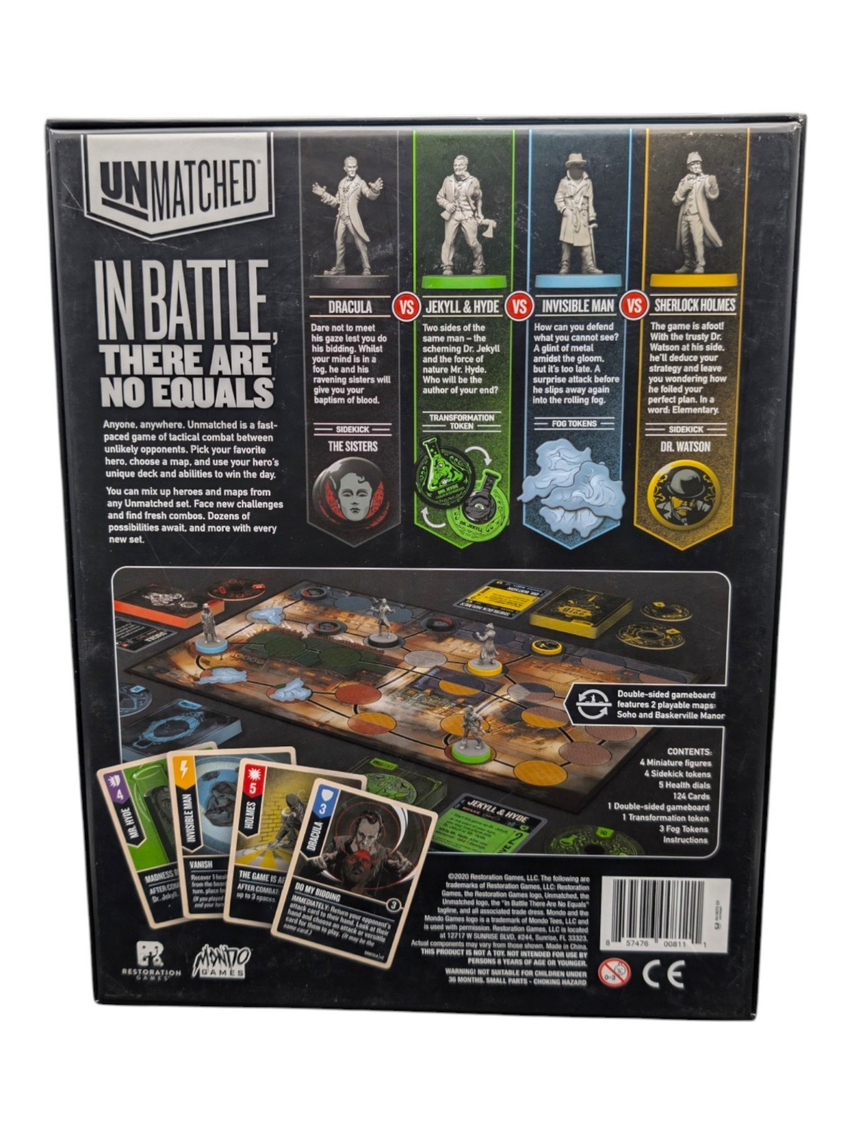 Unmatched Cobble Fog Game Dracula Sherlock Holmes Jekyll Hyde Invisible Man