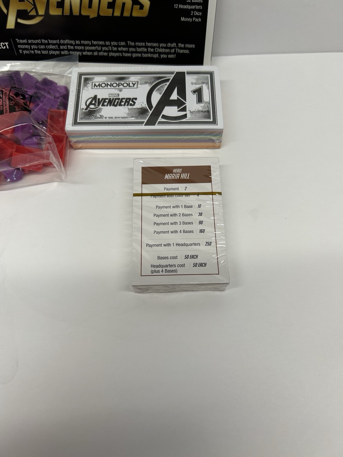 Monopoly Marvel Avengers Edition Board Game by Hasbro Open Box