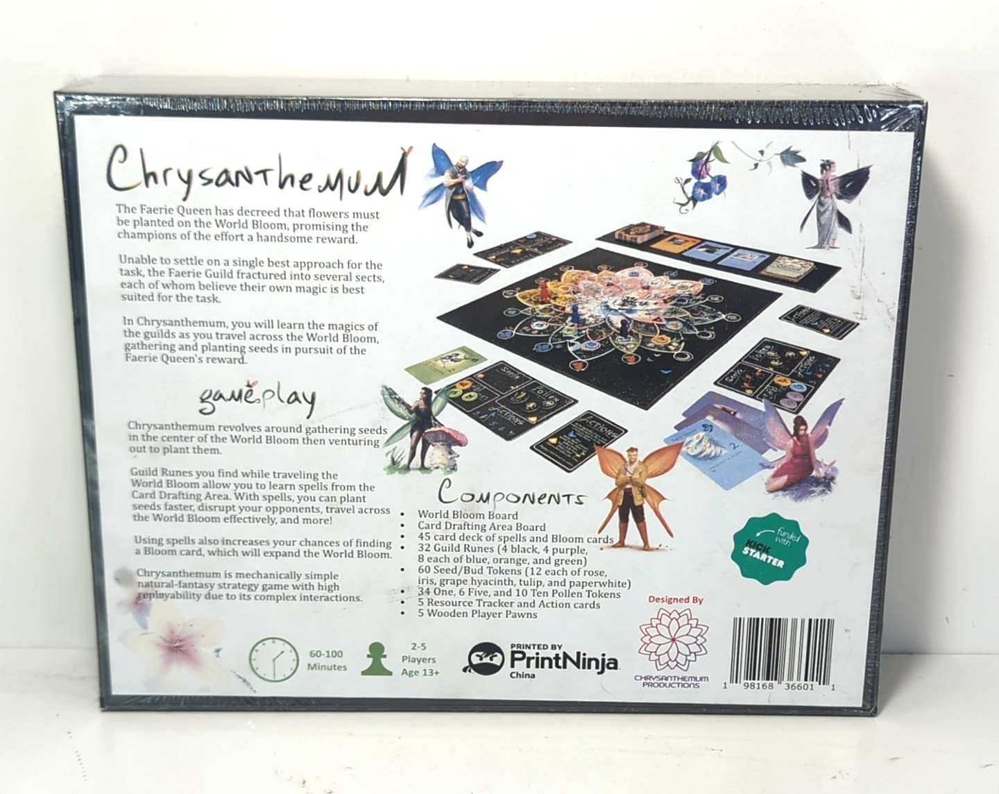 PrintNinja Kick Starter Chrysanthemum Natural Fantasy Board Game New & Sealed